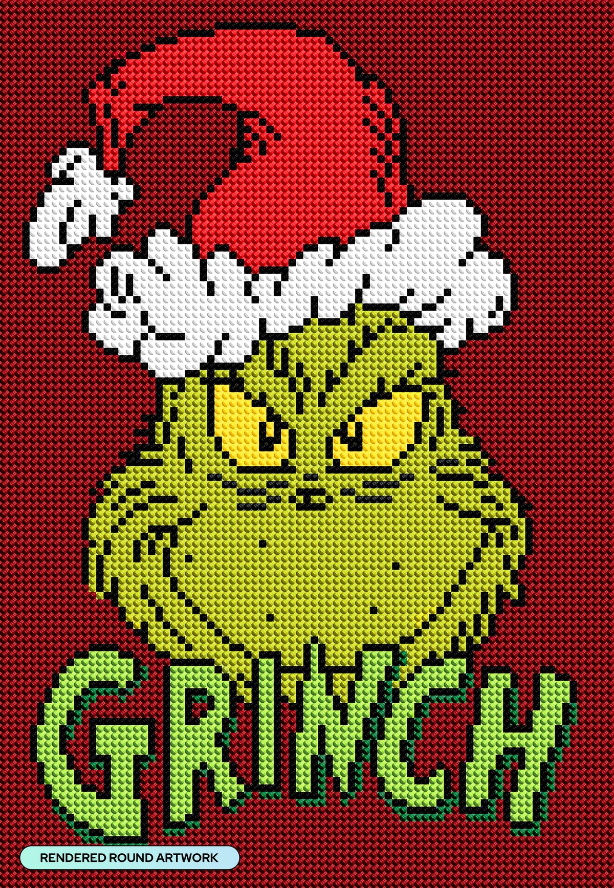 Diamond Painting Grinch™ 9" x 13" (22.8cm x 33cm) / Round with 9 Colors including 1 Iridescent Diamond and 2 Fairy Dust Diamonds / 9,960