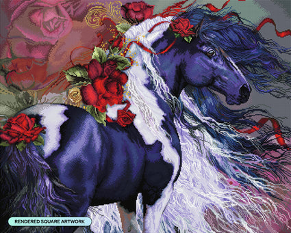 Diamond Painting Gypsy Rose 31.9" x 25.6" (80.9cm x 65cm) / Square with 83 Colors including 3 ABs and 3 Fairy Dust Diamonds / 84,825