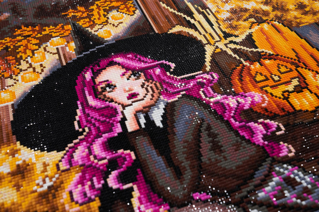 Diamond Painting Halloween Night 25.6" x 35.4" (65cm x 90cm) / Square with 58 Colors including 2AB Diamonds and 4 Fairy Dust Diamonds and 1 Iridescent Diamonds / 94,221