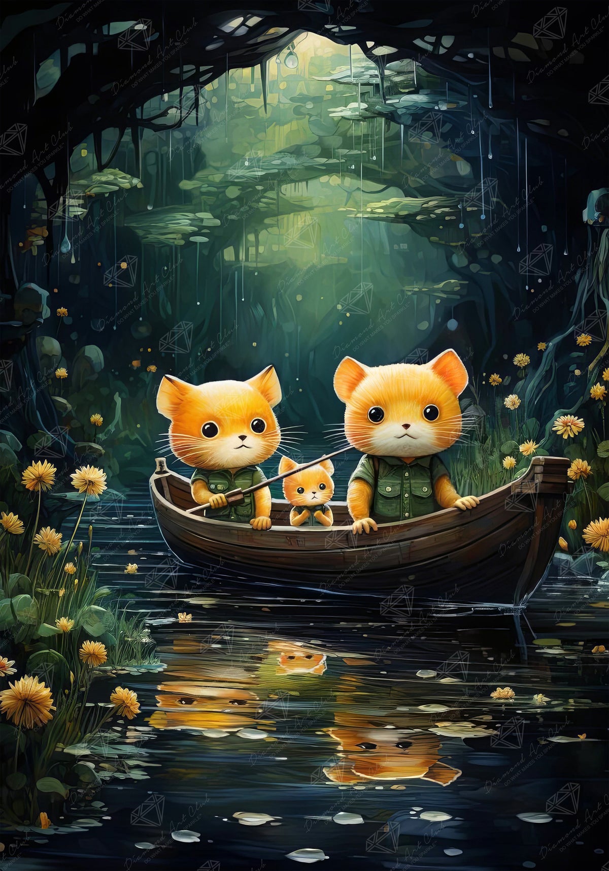 Diamond Painting Hamster Explorers 25.6" x 36.6" (65cm x 93cm) / Square with 54 Colors including 2 ABs and 2 Fairy Dust Diamonds / 97,353