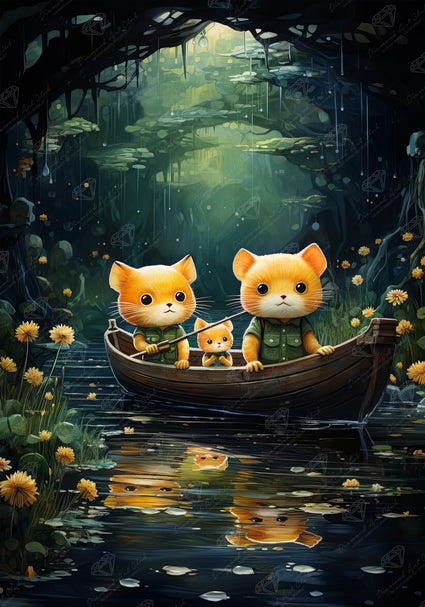 Diamond Painting Hamster Explorers 25.6" x 36.6" (65cm x 93cm) / Square with 54 Colors including 2 ABs and 2 Fairy Dust Diamonds / 97,353