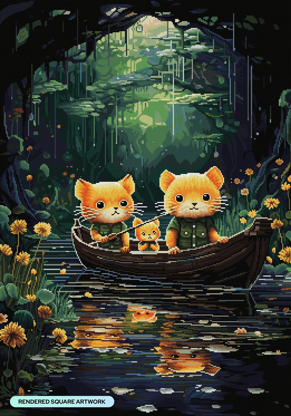 Diamond Painting Hamster Explorers 25.6" x 36.6" (65cm x 93cm) / Square with 54 Colors including 2 ABs and 2 Fairy Dust Diamonds / 97,353
