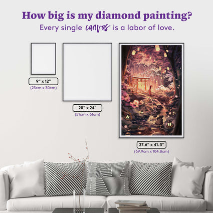 Diamond Painting Hanami 27.6" x 41.3" (69.9cm x 104.8cm) / Square with 65 Colors including 1 AB and 3 Fairy Dust Diamonds / 118,301