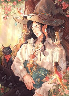 Diamond Painting Handsome Wizard 27.6" x 38.2" (69.9cm x 96.8cm) / Square with 88 Colors including 1 AB and 4 Fairy Dust Diamonds / 109,309