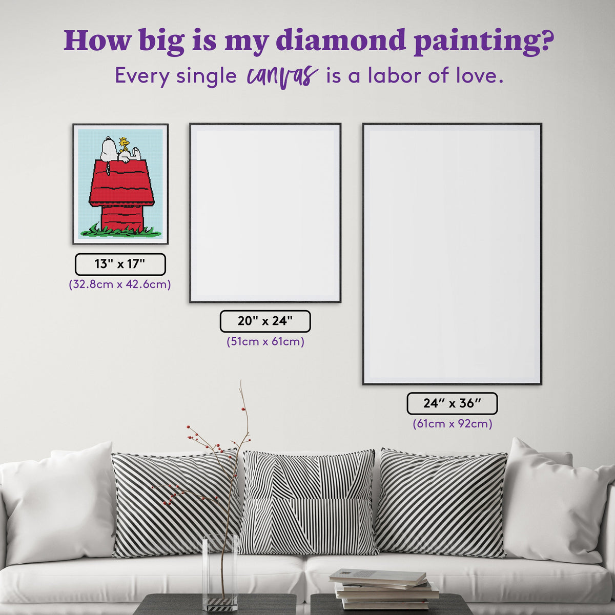 Diamond Painting Happiness is in the Little Things 13" x 17" (32.8cm x 42.6cm) / Round With 6 Colors including 1 Fairy Dust Diamonds / 17,784