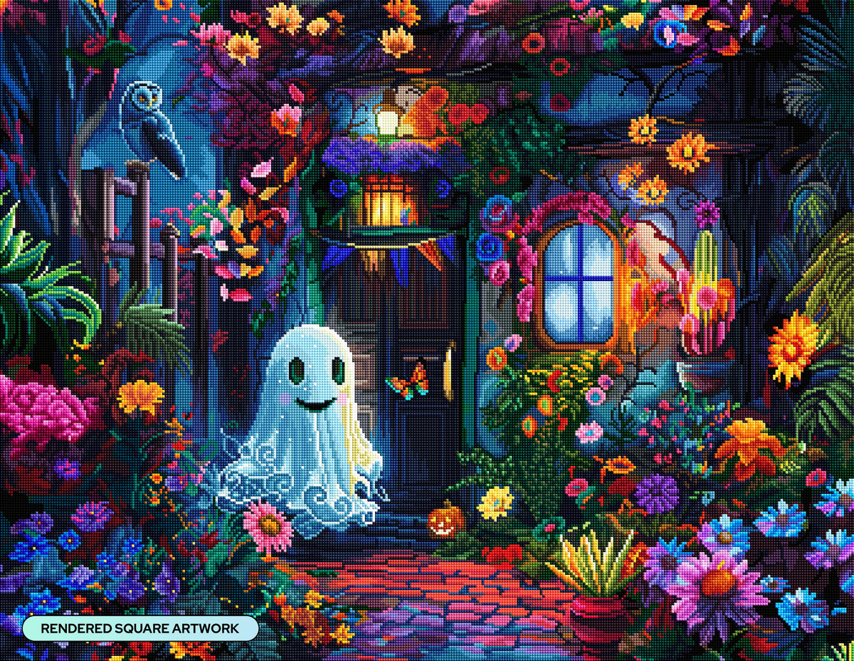 Diamond Painting Happy Fright Night 33.1" x 25.6" (83.9cm x 65cm) / Square with 63 Colors including 4 ABs and 2 Fairy Dust Diamonds / 87,957