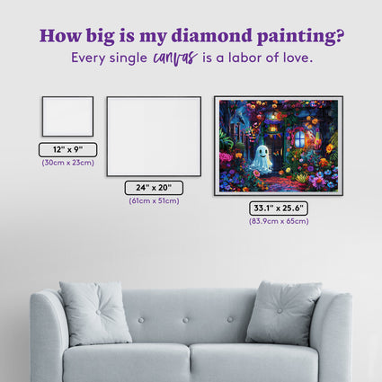 Diamond Painting Happy Fright Night 33.1" x 25.6" (83.9cm x 65cm) / Square with 63 Colors including 4 ABs and 2 Fairy Dust Diamonds / 87,957