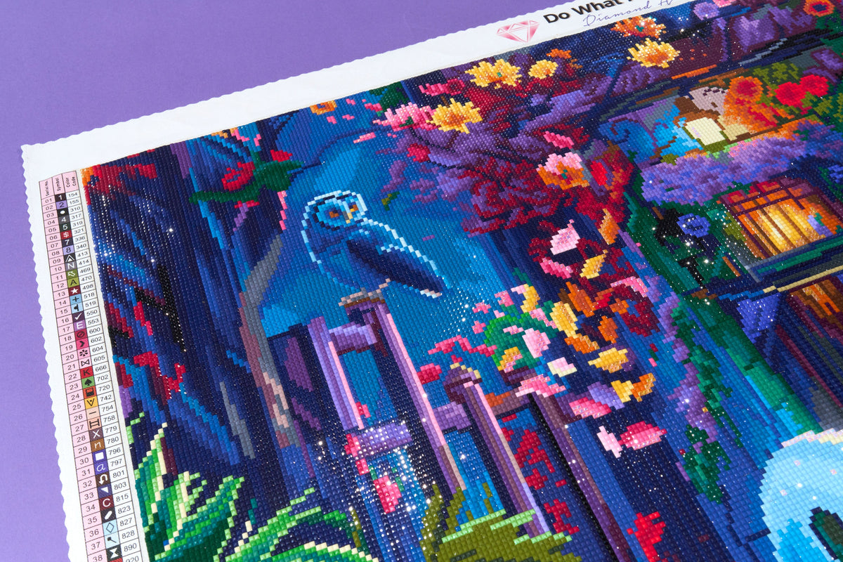 Diamond Painting Happy Fright Night 33.1" x 25.6" (83.9cm x 65cm) / Square with 63 Colors including 4 ABs and 2 Fairy Dust Diamonds / 87,957