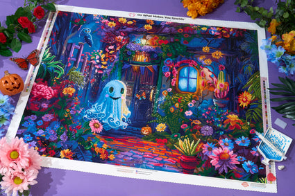 Diamond Painting Happy Fright Night 33.1" x 25.6" (83.9cm x 65cm) / Square with 63 Colors including 4 ABs and 2 Fairy Dust Diamonds / 87,957