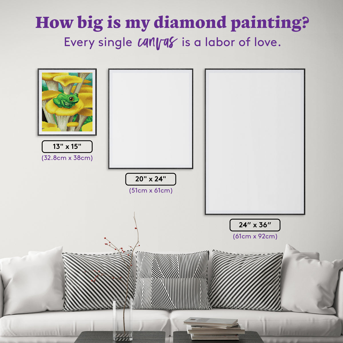 Diamond Painting Happy Frog 13" x 15" (32.8cm x 38cm) / Round with 33 Colors including 1 ABs and 3 Fairy Dust Diamonds / 15,912