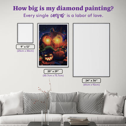 Diamond Painting Happy Halloween 20" x 29" (50.7cm x 73.7cm) / Round with 43 Colors including 3 AB and 1 Fairy Dust Diamonds / 47,603