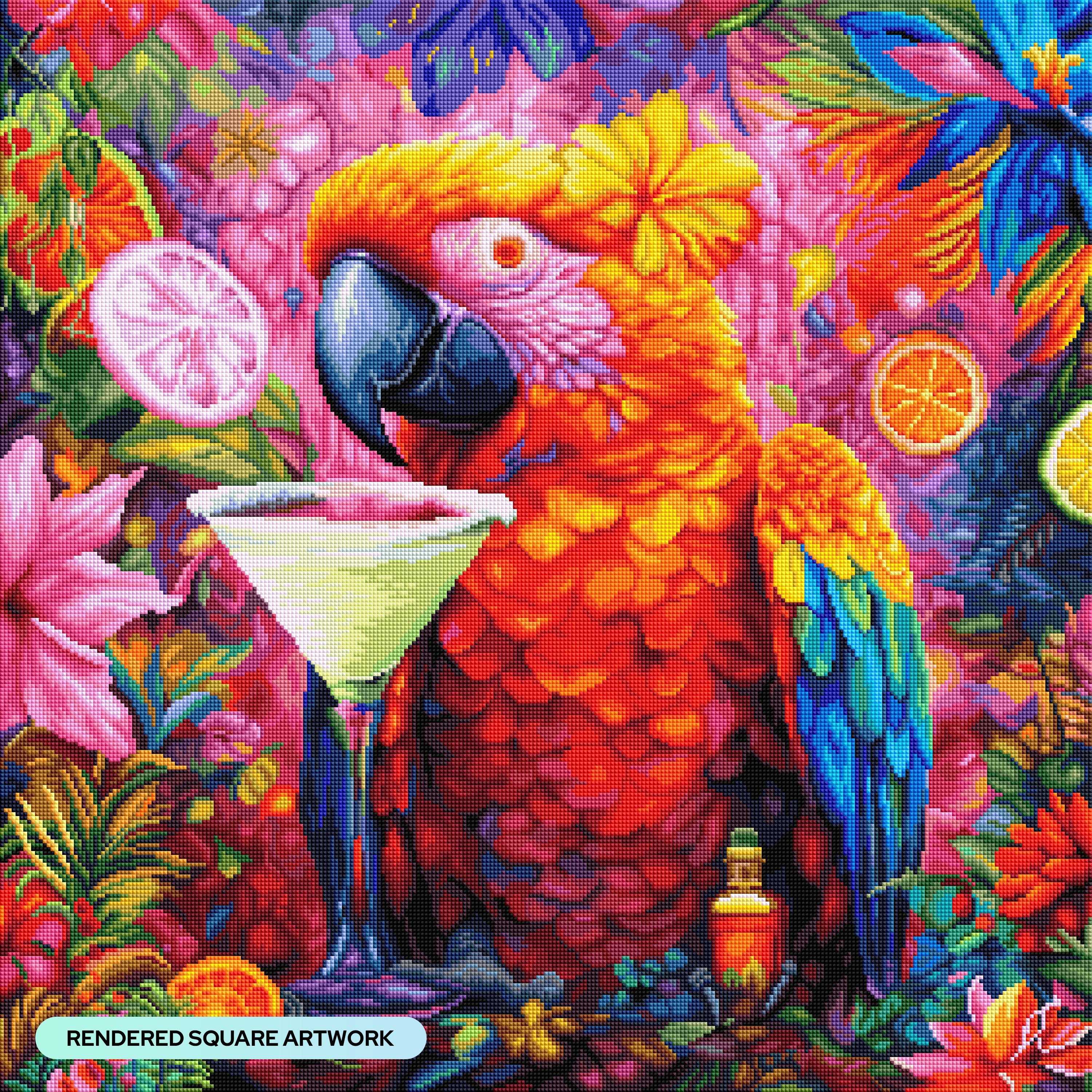 Happy Hour Parrot – Diamond Art Club