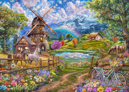 Diamond Painting Harmony in the Highlands 38.6" x 27.6" (97.8cm x 69.9cm) / Square with 65 Colors including 2 ABs and 3 Fairy Dust Diamonds / 110,433