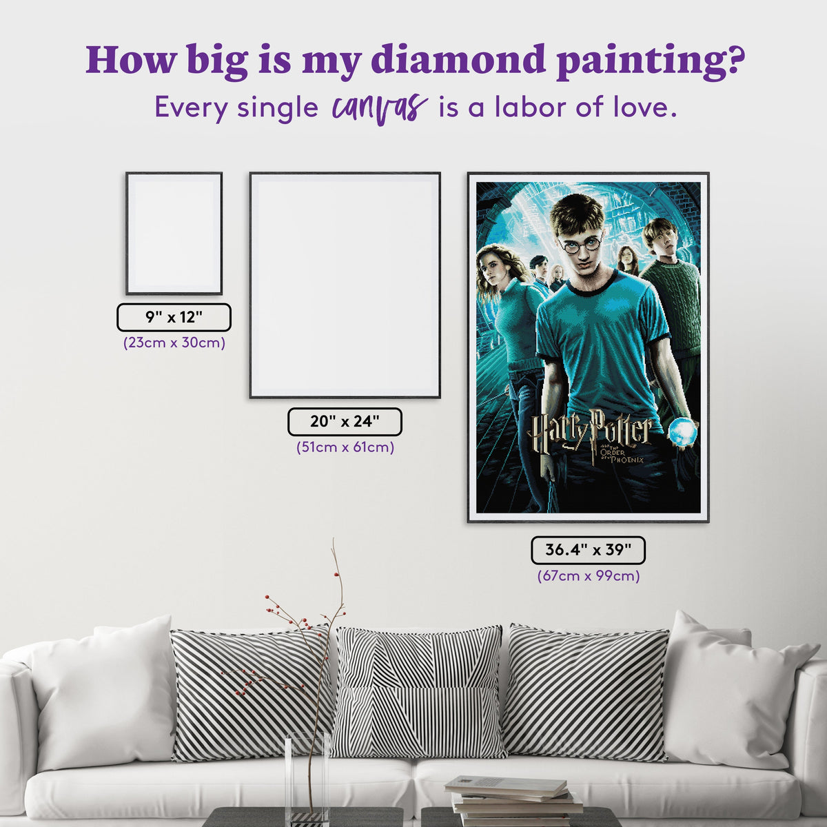 Diamond Painting Harry Potter and the Order of the Phoenix 26.4" x 39" (67cm x 99cm) / Square With 57 Colors Including 2 ABs and 2 Fairy Dust Diamonds / 106,793