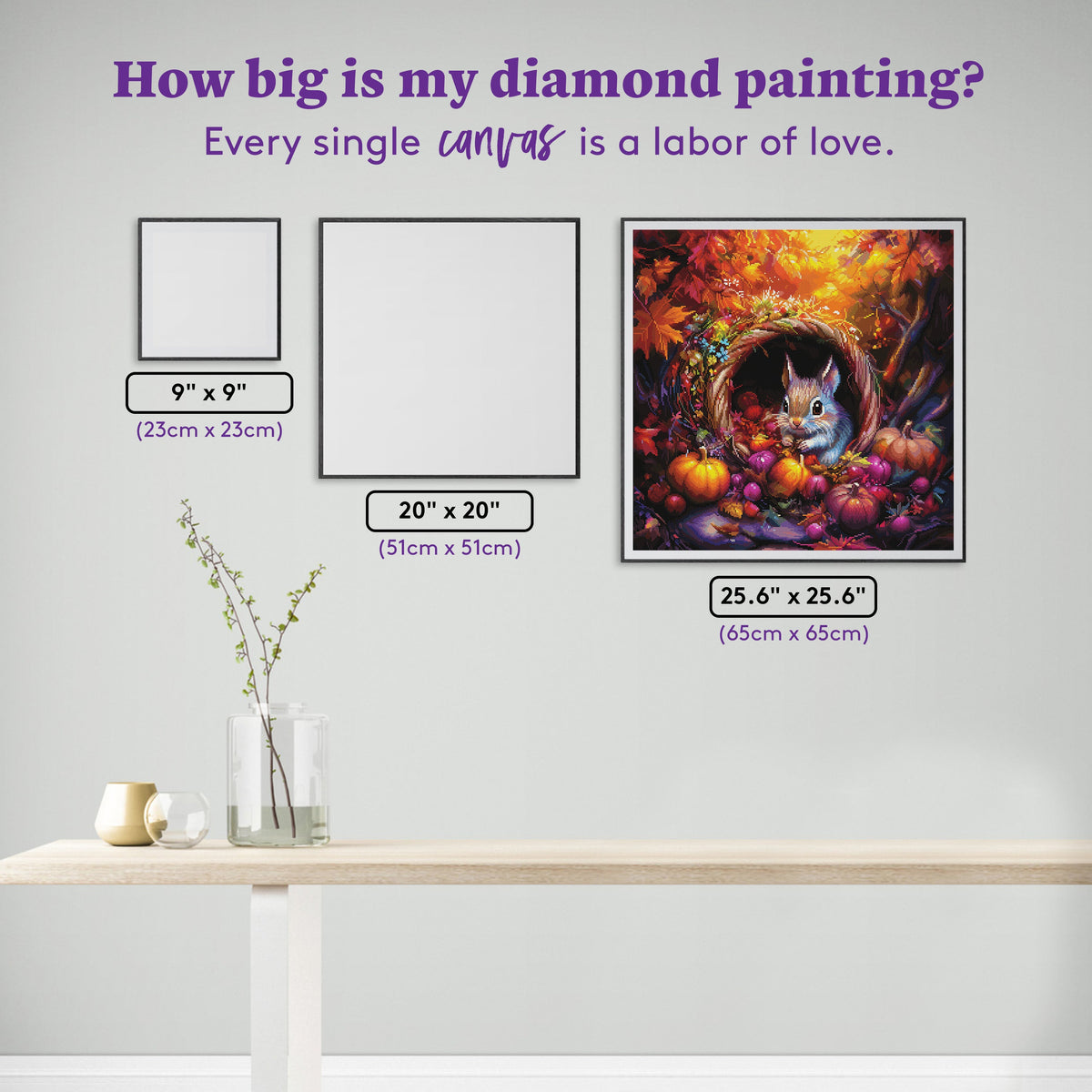 Diamond Painting Harvest Delight 25.6" x 25.6" (65cm x 65cm) / Square with 88 Colors including 4 ABs and 6 Fairy Dust Diamonds / 68,121