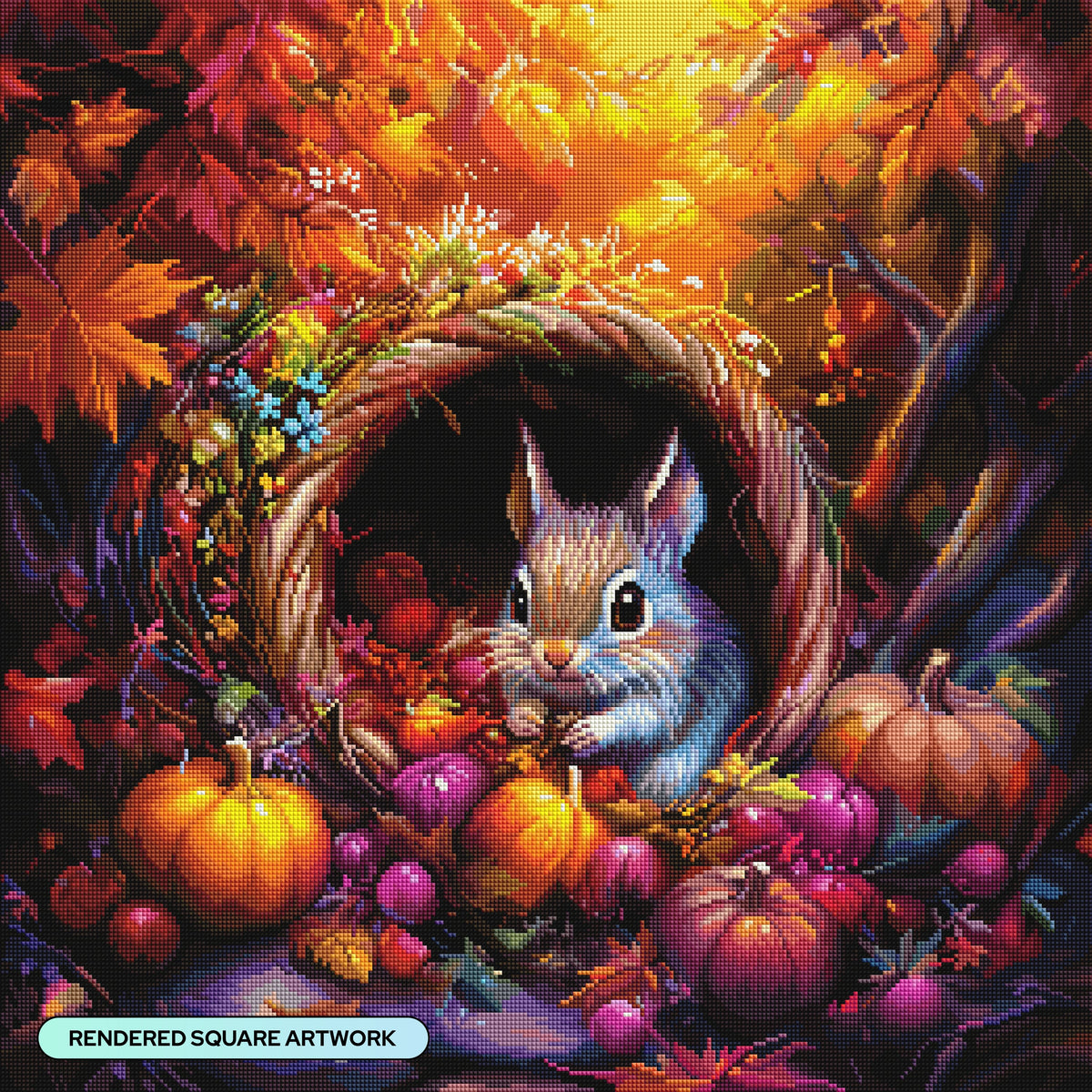 Diamond Painting Harvest Delight 25.6" x 25.6" (65cm x 65cm) / Square with 88 Colors including 4 ABs and 6 Fairy Dust Diamonds / 68,121