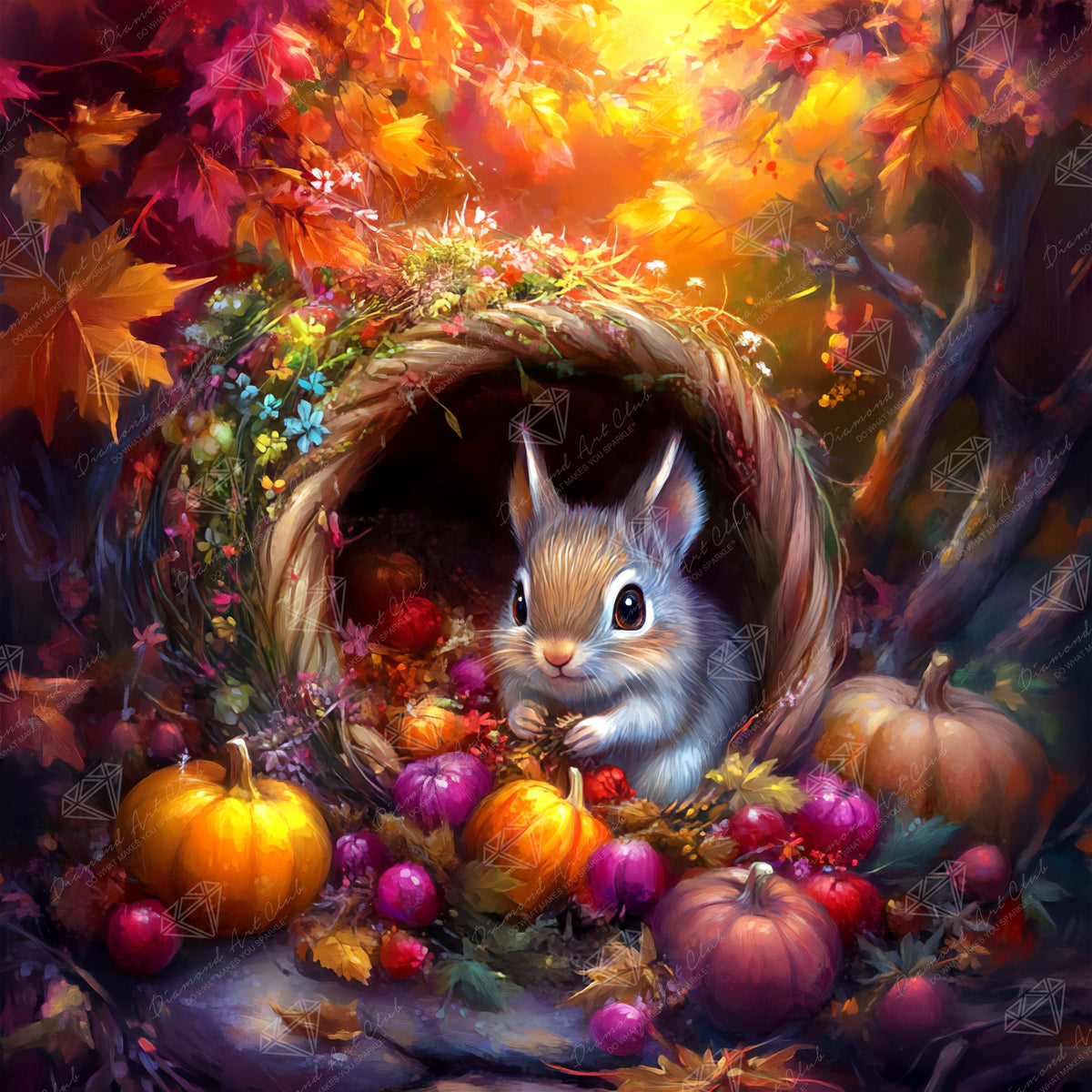 Diamond Painting Harvest Delight 25.6" x 25.6" (65cm x 65cm) / Square with 88 Colors including 4 ABs and 6 Fairy Dust Diamonds / 68,121