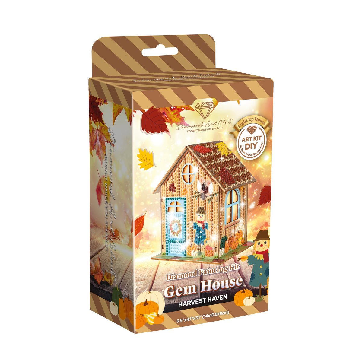 Diamond Painting Harvest Haven - Gem House 5.5" x 4.1" x 3.1" (14 x 10.5 x 8cm) / Round with 38 Colors / 415
