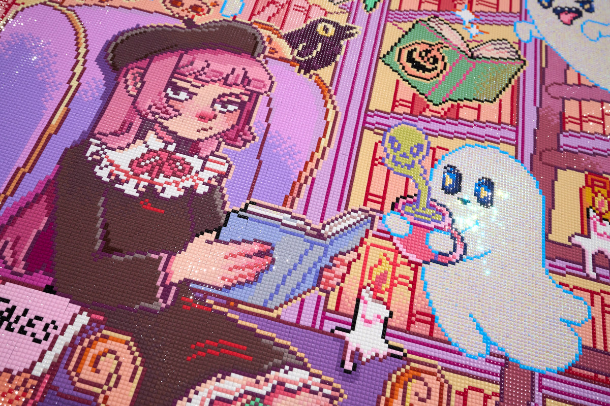 Diamond Painting Haunted Library 23.6" x 33.5" (60cm x 84.9cm) / Square with 96 Colors including 2 ABs and 6 Fairy Dust Diamonds / 82,181