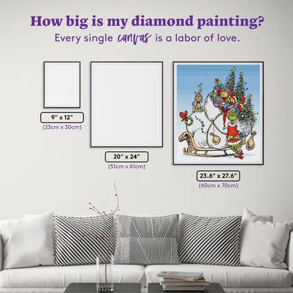 Diamond Painting He Stole Christmas 23.6" x 27.6" (60cm x 70cm) / Square with 18 Colors including 4 Fairy Dust Diamonds / 67,721