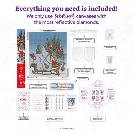 Diamond Painting He Stole Christmas 23.6" x 27.6" (60cm x 70cm) / Square with 18 Colors including 4 Fairy Dust Diamonds / 67,721