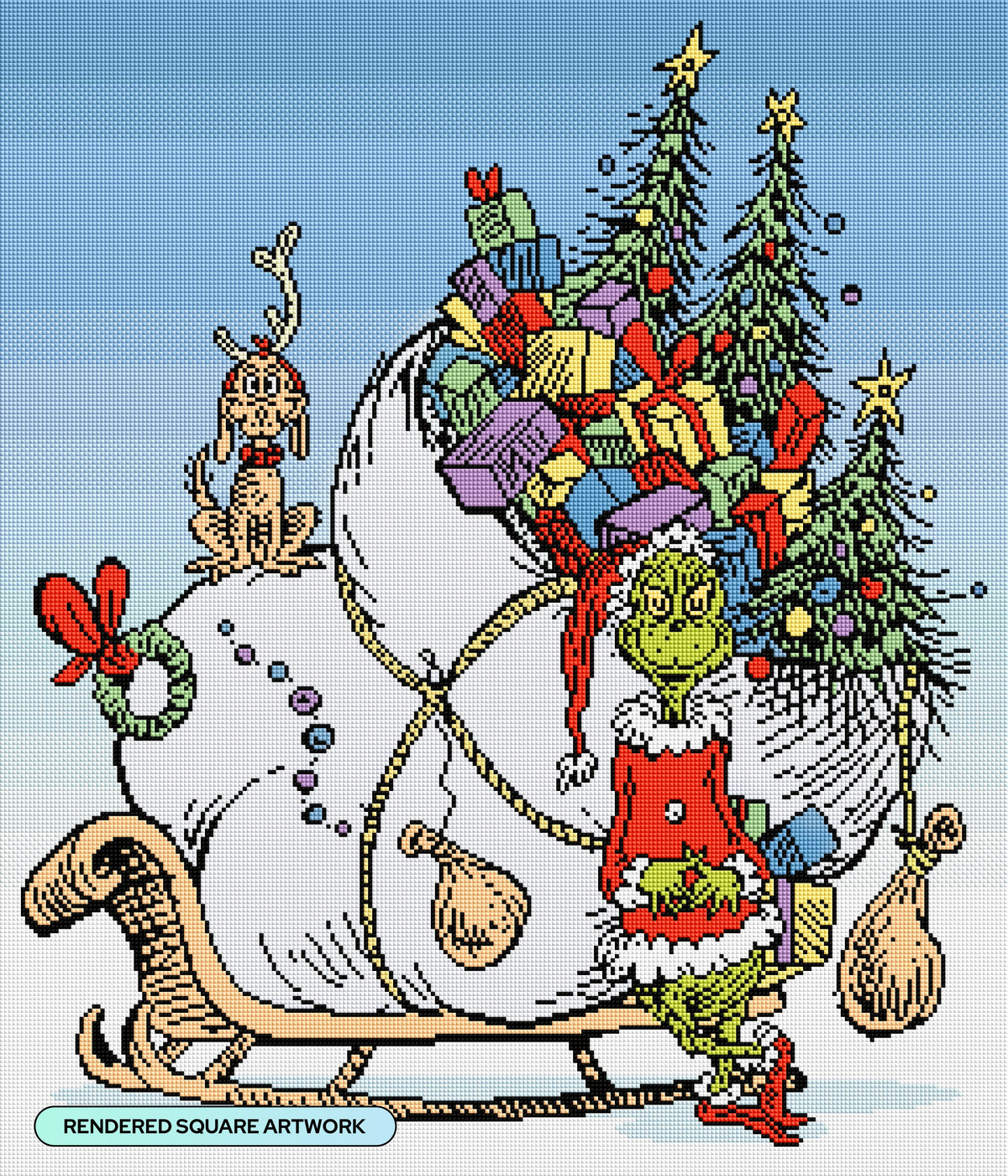 Diamond Painting He Stole Christmas 23.6" x 27.6" (60cm x 70cm) / Square with 18 Colors including 4 Fairy Dust Diamonds / 67,721