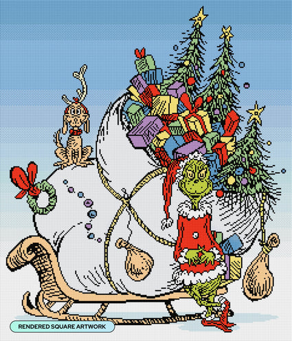 Diamond Painting He Stole Christmas 23.6" x 27.6" (60cm x 70cm) / Square with 18 Colors including 4 Fairy Dust Diamonds / 67,721