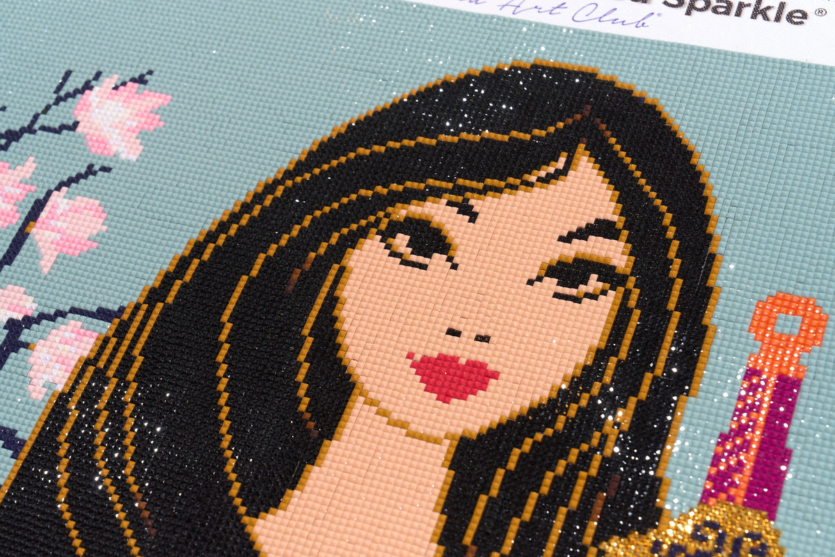 Diamond Painting Heart of a Warrior 21" x 21" (53cm x 53cm) / Square with 21 Colors including 1 AB and 1 Electro Diamond and 2 Fairy Dust Diamonds / 45,369