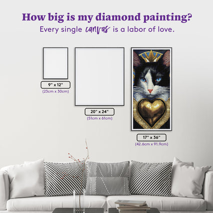 Diamond Painting Heart of Gold 17" x 36" (42.6cm x 91.9cm) / Round with 42 Colors including 3 ABs / 49,856