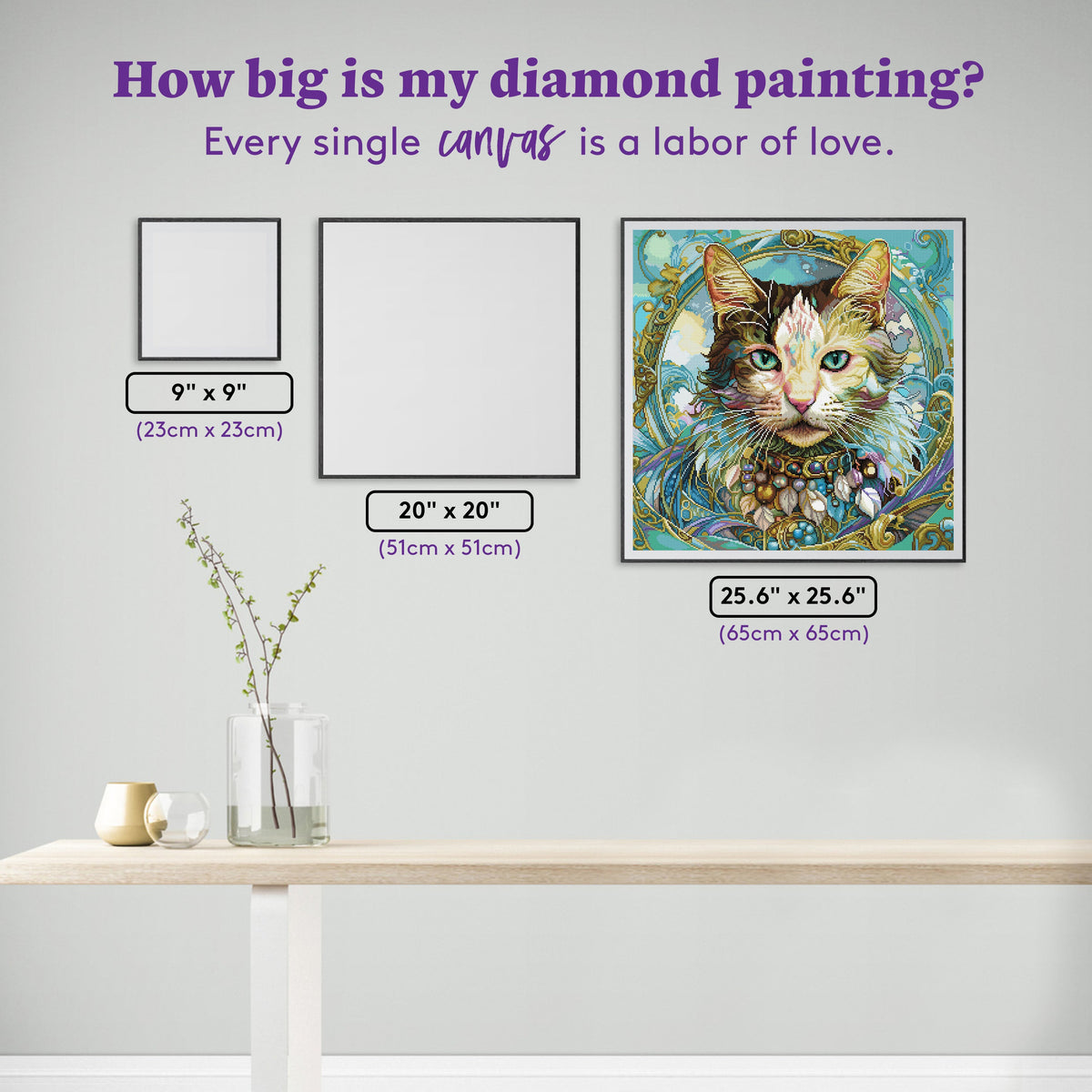 Diamond Painting Heavenly Gems 25.6" x 25.6" (65cm x 65cm) / Square With 55 Colors Including 2 ABs and 2 Fairy Dust Diamonds / 68,121
