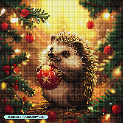 Diamond Painting Hedgehog Heaven 22" x 22" (55.6cm x 55.6cm) / Round with 48 Colors including 2 ABs and 3 Fairy Dust Diamonds / 40,804