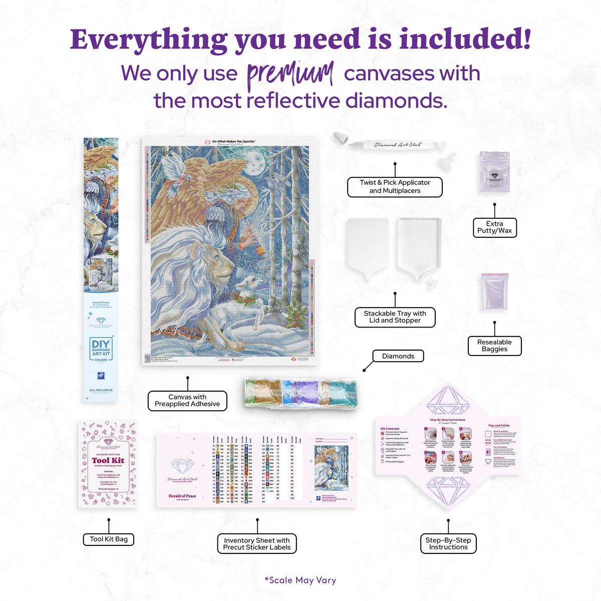 Diamond Painting Herald of Peace 27.6" x 36.6" (70cm x 93cm) / Square With 65 Colors Including 4 ABs and 2 Fairy Dust Diamonds / 104,813