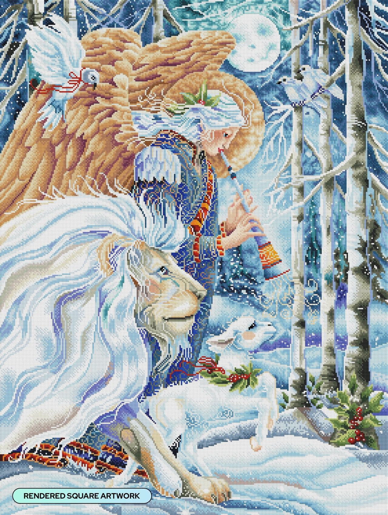 Diamond Painting Herald of Peace 27.6" x 36.6" (70cm x 93cm) / Square With 65 Colors Including 4 ABs and 2 Fairy Dust Diamonds / 104,813