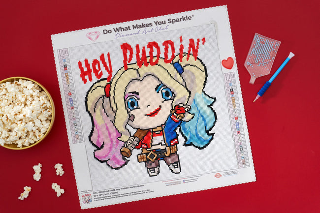 Diamond Painting Hey Puddin' Harley Quinn™ 13" x 13″ (33cm x 33cm) / Square With 30 Colors Including 3 ABs / 17,161