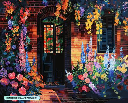 Diamond Painting Hidden Garden 31.9" x 25.6" (80.9cm x 65cm) / Square with 92 Colors including 3 ABs and 3 Fairy Dust Diamonds / 84,825