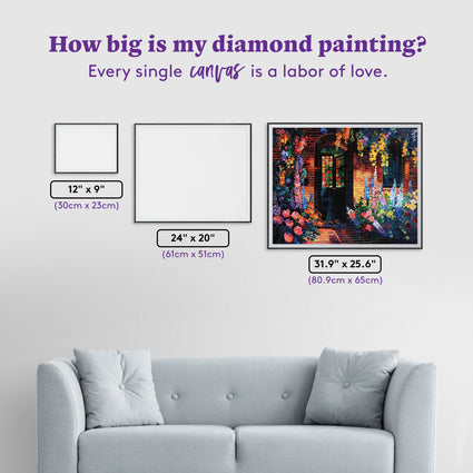 Diamond Painting Hidden Garden 31.9" x 25.6" (80.9cm x 65cm) / Square with 92 Colors including 3 ABs and 3 Fairy Dust Diamonds / 84,825