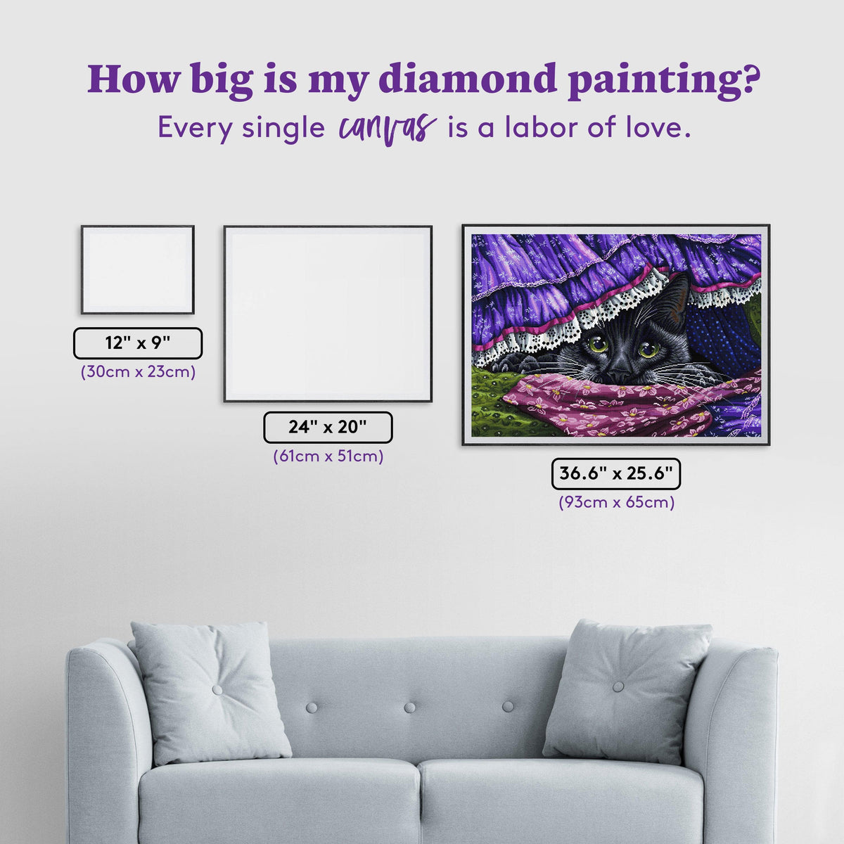 Diamond Painting Hidden Under the Antique Fabric 36.6" x 25.6" (93cm x 65cm) / Square with 55 Colors including 3 ABs and 2 Fairy Dust Diamonds / 97,353