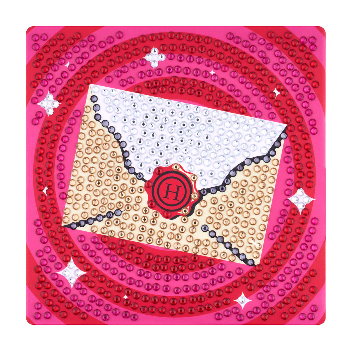 Diamond Painting Hogwarts Acceptance Letter - Easy Gem™ Sparkle Boards 6" x 6" (15cm x 15cm) / Round with 5 Colors including 5 Iridescent Diamonds / 816