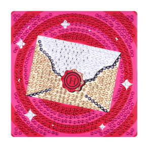 Diamond Painting Hogwarts Acceptance Letter - Easy Gem™ Sparkle Boards 6" x 6" (15cm x 15cm) / Round with 5 Colors including 5 Iridescent Diamonds / 816