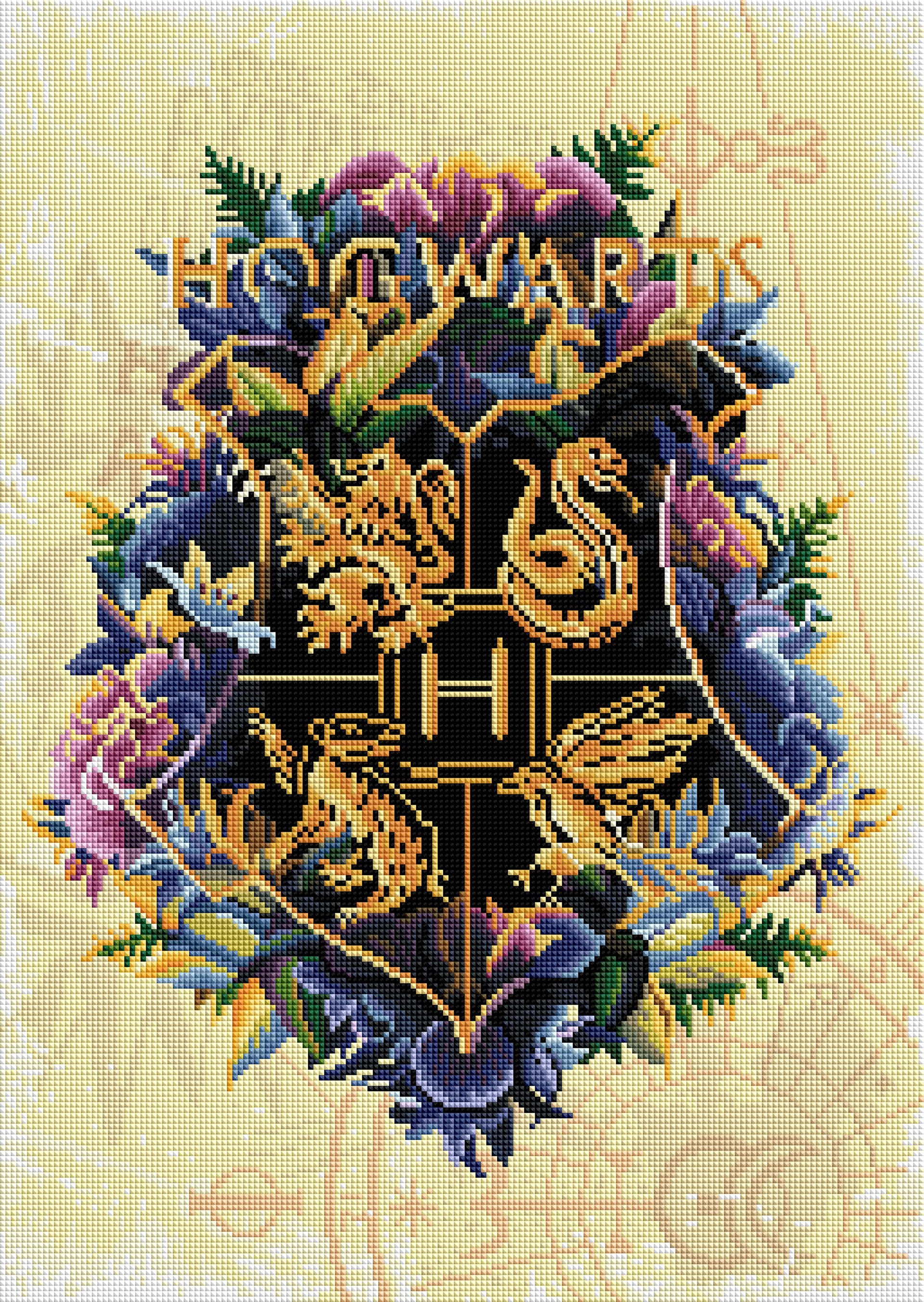 Diamond Painting Hogwarts™ Crest - Fine Oddities (Beige) 17" x 24″ (43cm x 61cm) / Square With 46 Colors Including 4 ABs / 41,211
