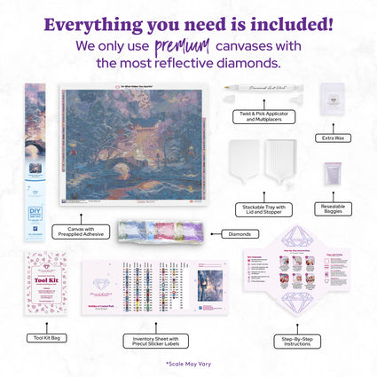 Diamond Painting Holiday at Central Park 34.3" x 27.6" (86.9cm x 69.9cm) / Square With 80 Colors Including 2 ABs and 1 Iridescent Diamond and 3 Fairy Dust Diamonds / 98,069