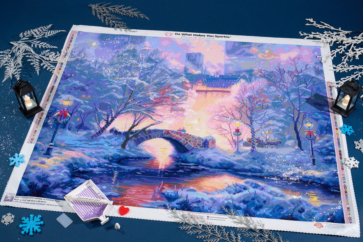 Diamond Painting Holiday at Central Park 34.3" x 27.6" (86.9cm x 69.9cm) / Square With 80 Colors Including 2 ABs and 1 Iridescent Diamond and 3 Fairy Dust Diamonds / 98,069