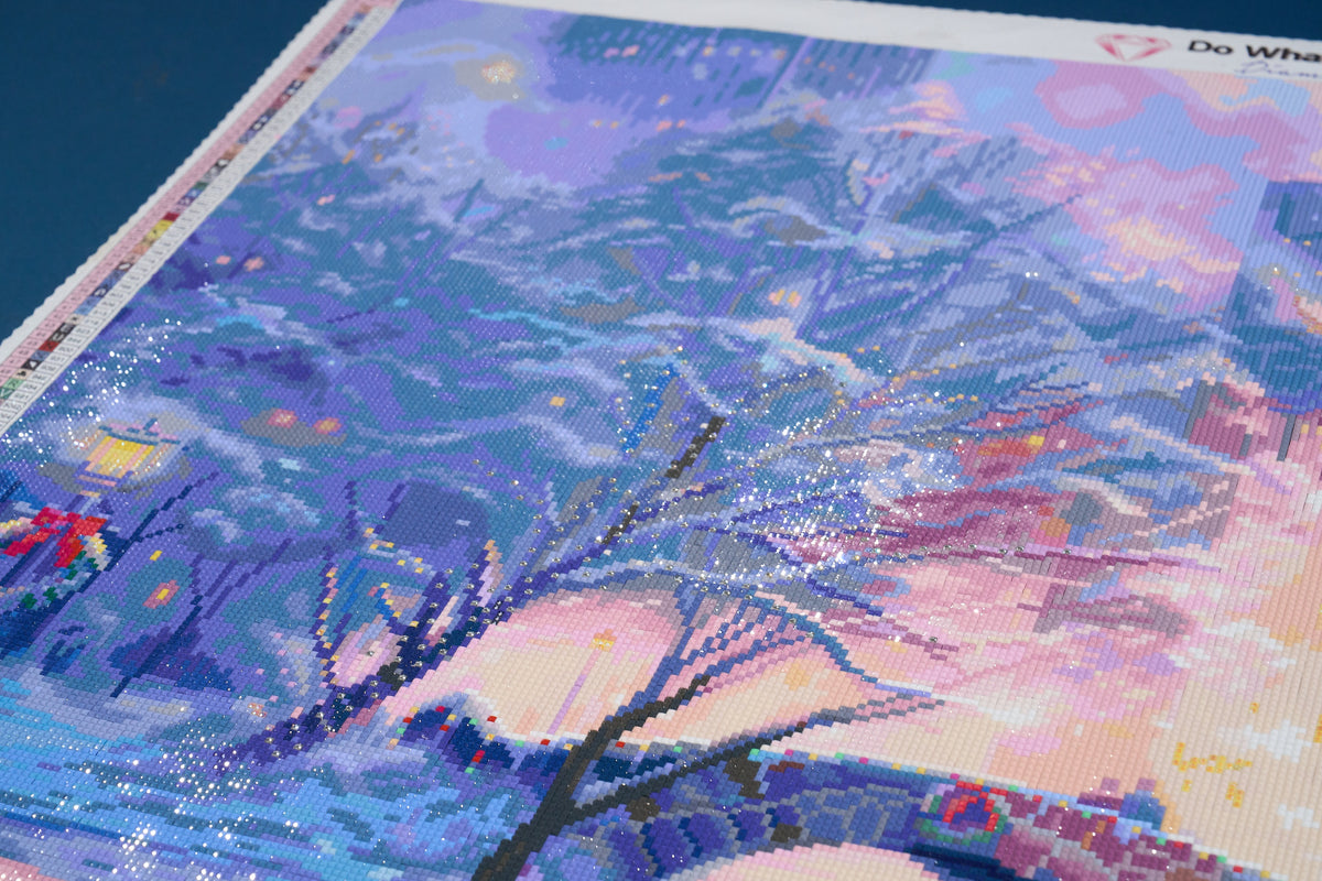 Diamond Painting Holiday at Central Park 34.3" x 27.6" (86.9cm x 69.9cm) / Square With 80 Colors Including 2 ABs and 1 Iridescent Diamond and 3 Fairy Dust Diamonds / 98,069