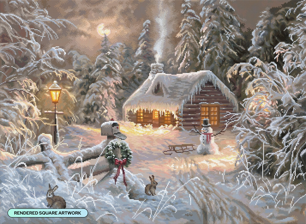Diamond Painting Holiday Home 35" x 25.6" (88.9cm x 65cm) / Square with 61 Colors including 2 ABs and 2 Fairy Dust Diamonds / 93,177