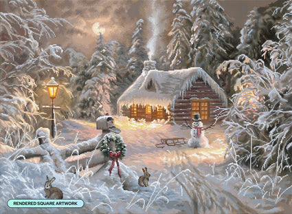 Diamond Painting Holiday Home 35" x 25.6" (88.9cm x 65cm) / Square with 61 Colors including 2 ABs and 2 Fairy Dust Diamonds / 93,177