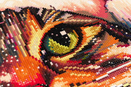 Diamond Painting Holly Jolly Christmas Cat 22" x 22" (55.6cm x 55.6cm) / Round with 75 Colors including 2 ABs and 1 Iridescent Diamond and 2 Fairy Dust Diamonds / 40,804