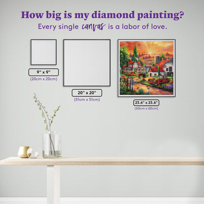 Diamond Painting Home for Dinner 23.6" x 23.6" (60cm x 60cm) / Square With 65 Colors Including 4 ABs and 1 Iridescent Diamonds / 57,600