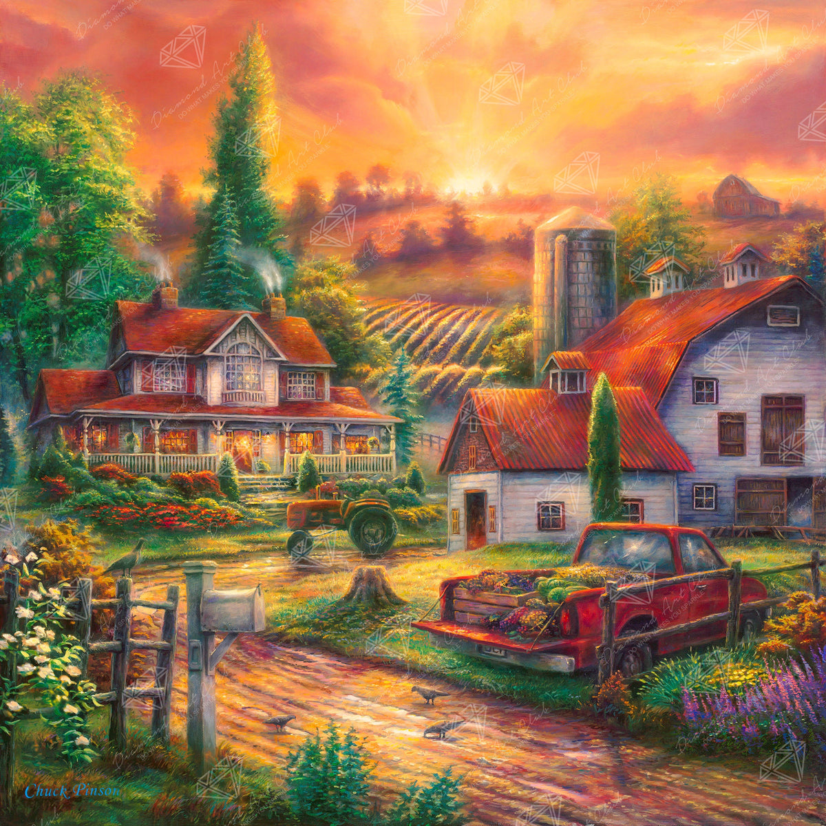 Diamond Painting Home for Dinner 23.6" x 23.6" (60cm x 60cm) / Square With 65 Colors Including 4 ABs and 1 Iridescent Diamonds / 57,600