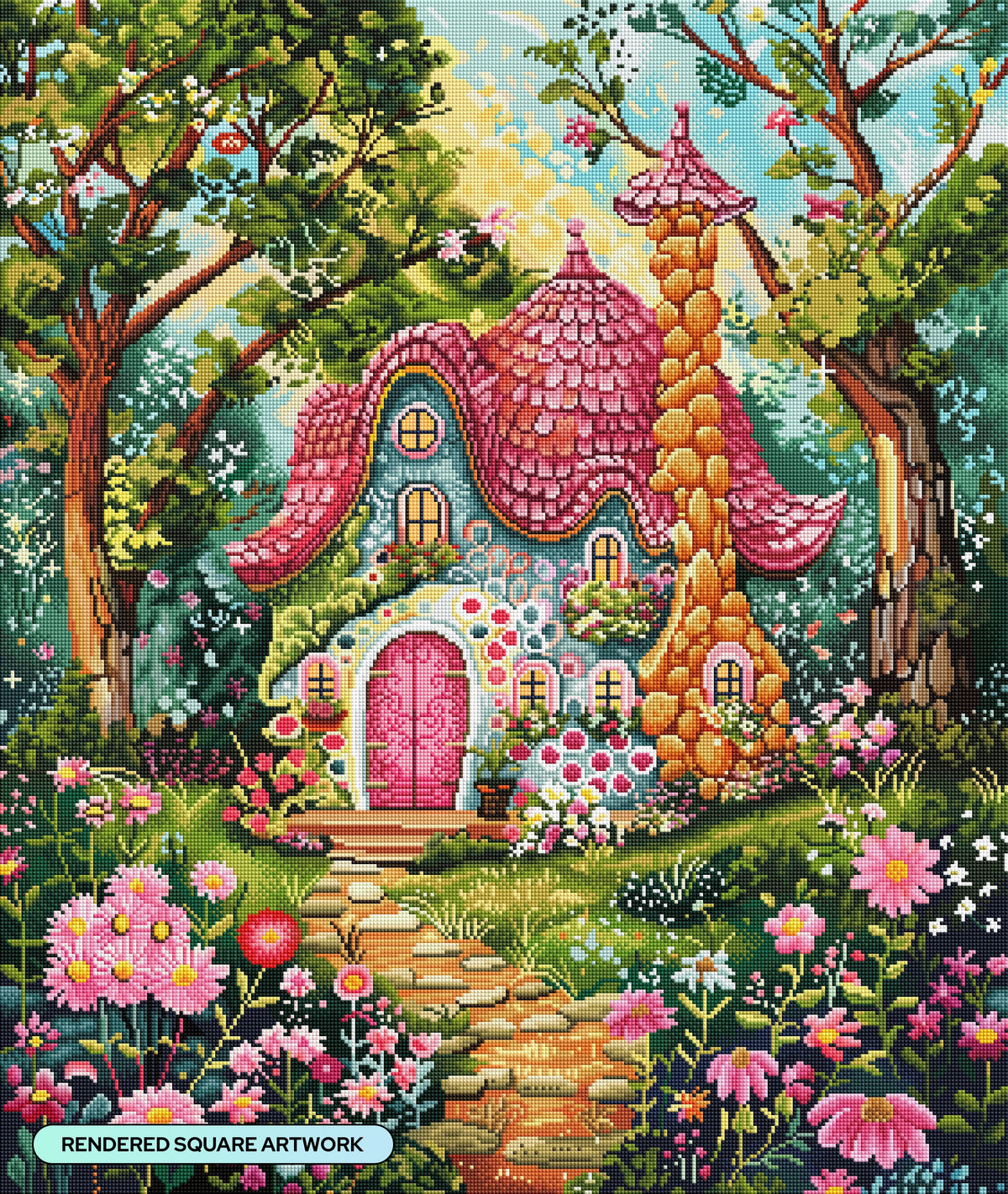 Diamond Painting Home Is Where the Heart Is 27.6" x 32.7" (69.9cm x 82.9cm) / Square with 82 Colors including 3 ABs and 4 Fairy Dust Diamonds / 93,573