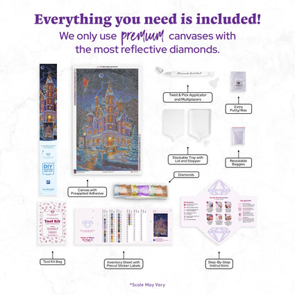 Diamond Painting Home is Where the Magic Is 25.6" x 42.1" (65cm x 107cm) / Square with 58 Colors including 3 ABs and 1 Fairy Dust Diamonds / 111,969